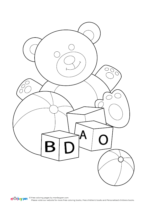 Toys Coloring Picture | Free Colouring Book for Children – Monkey Pen Store