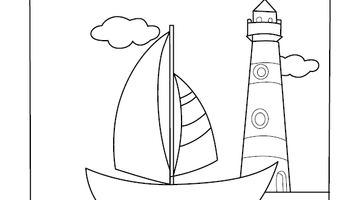 Sailing Boat Coloring Page | Free Colouring Book for Children