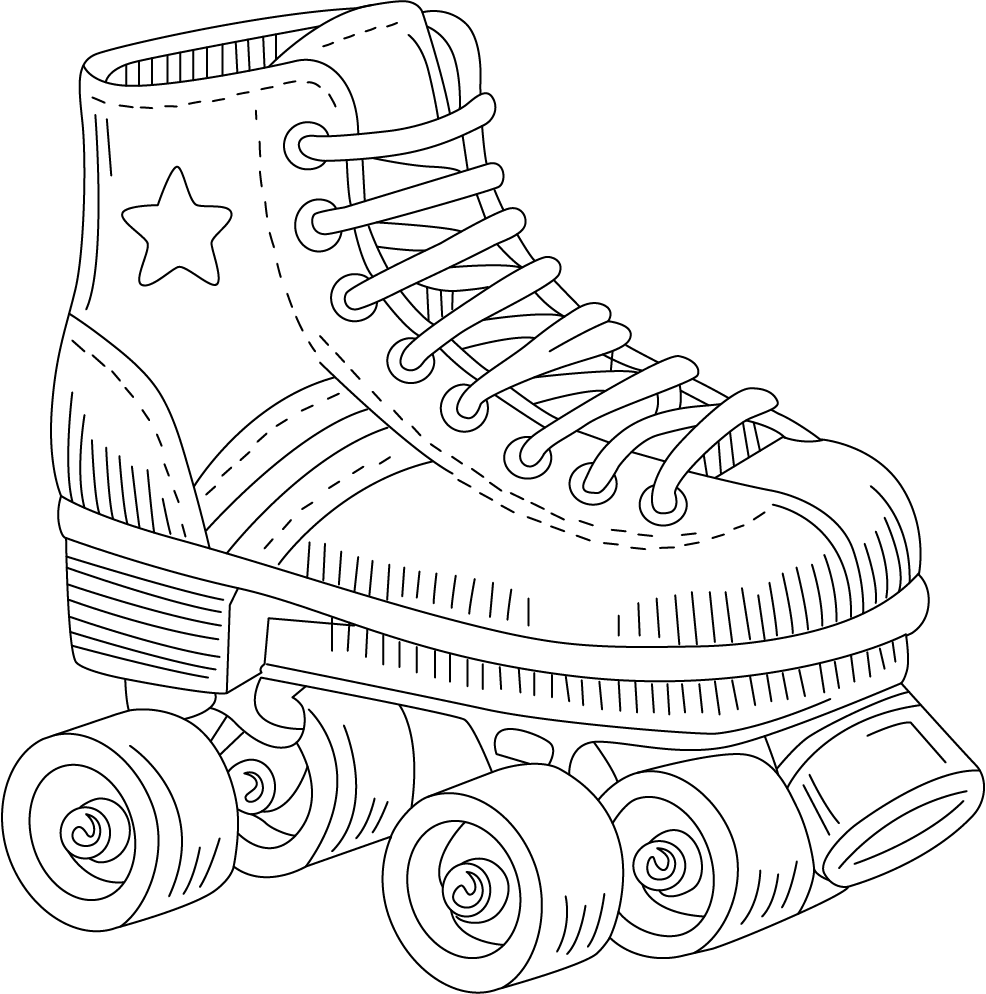 Roller Skates Colouring Page | Free Colouring Book for Children – Monkey Pen Store