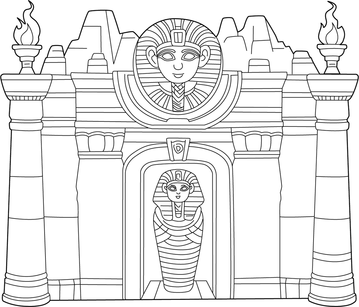 Egyptian Tomb Colouring Page | Free Colouring Book for Children ...