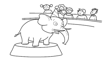 Circus Elephant Coloring Page | Free Colouring Book for Children