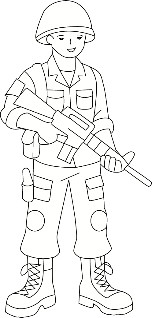 Army Man Colouring Page | Free Colouring Book for Children