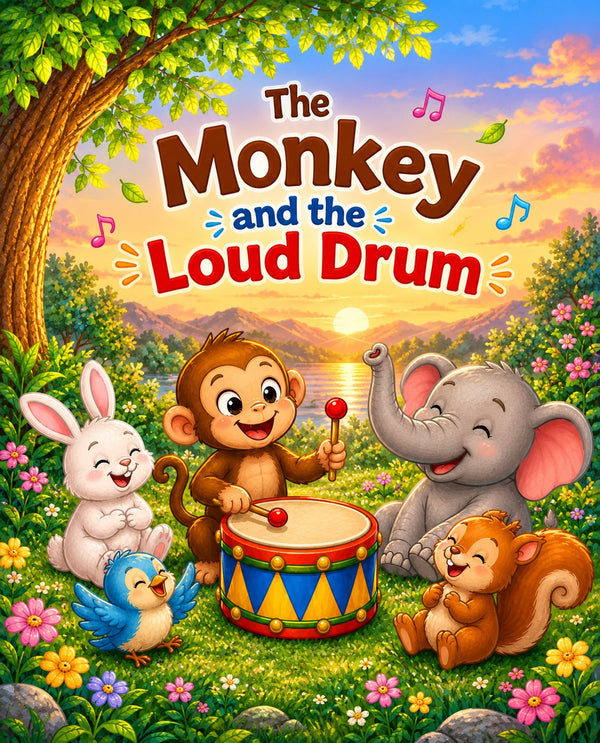 THE MONKEY AND THE LOUD DRUM | Free Children Book from Monkey Pen