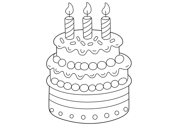 Cake coloring page – fun and educational printable for children