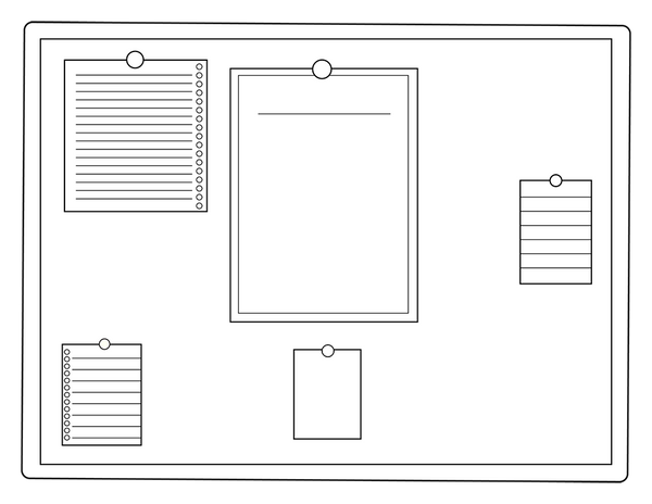 Classroom Bulletin Board coloring page – educational printable for children