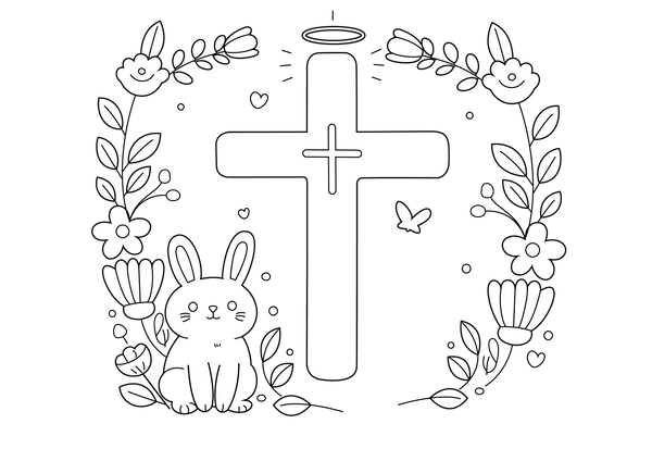 Cross coloring page – fun and educational printable for children