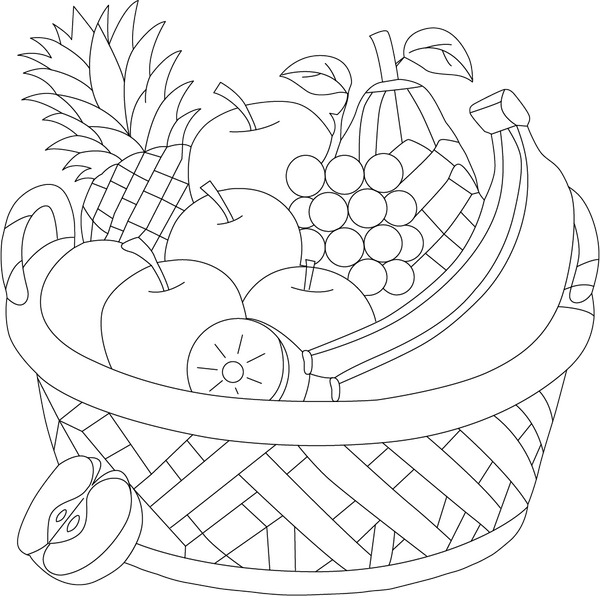Fruit Basket coloring page – fun and educational printable for children