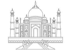 Taj Mahal coloring page – fun and educational printable for children