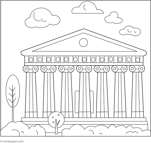 Greece Coloring Book