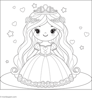 Beautiful Princess Coloring Page