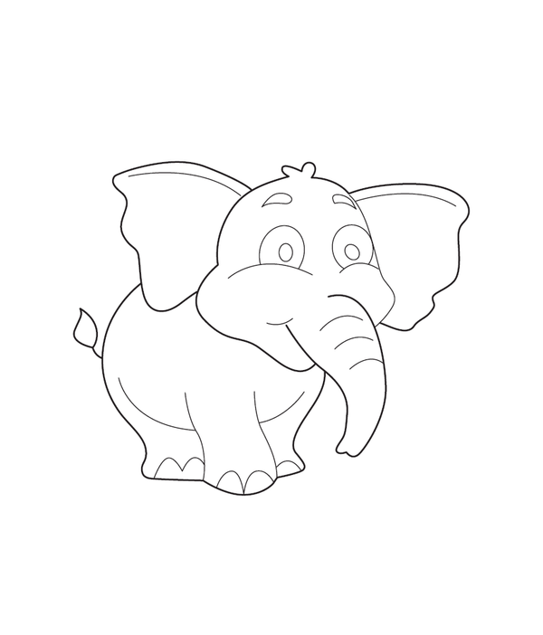 Elephant coloring page – printable animal drawing for children