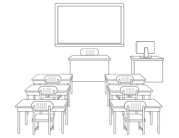 Classroom Coloring Book -Printable PDF