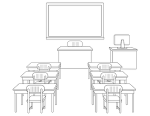 Classroom coloring page – educational printable for children