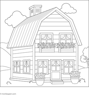 Farm House Coloring Page – fun and educational printable for children