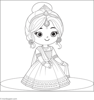 Indian Princess Coloring Page