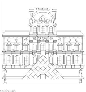 Louvre Museum Coloring Page – fun and educational printable for children
