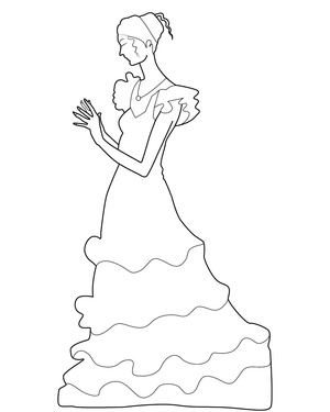 Lady in gown Coloring page – fun and educational printable for children