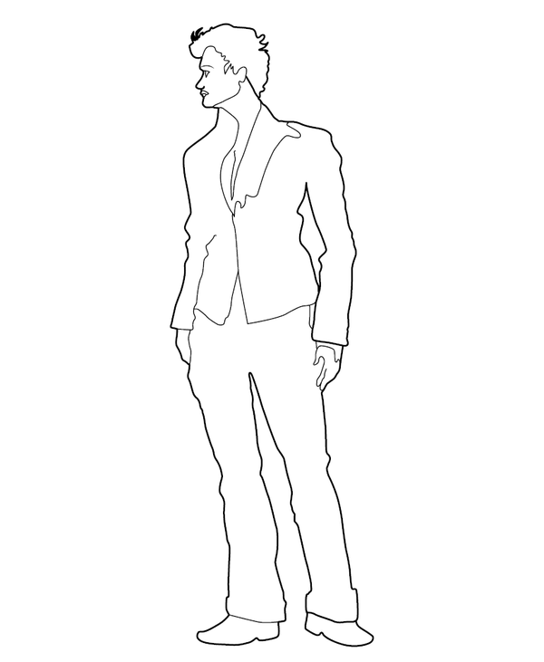 man dressed fashionable Coloring page – fun and educational printable for children