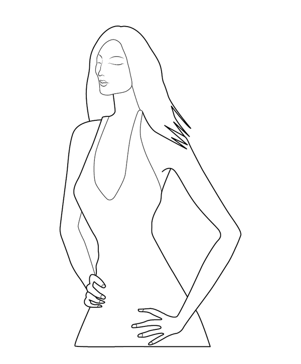 Fashionably dressed lady Coloring page – fun and educational printable for children