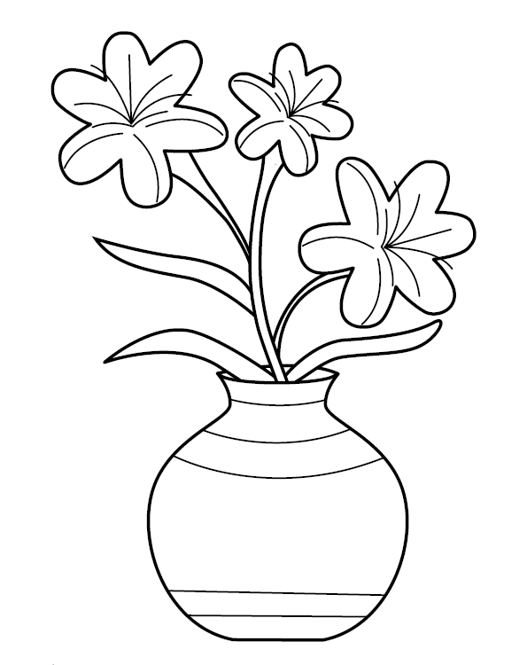 Flower Pot Coloring Picture