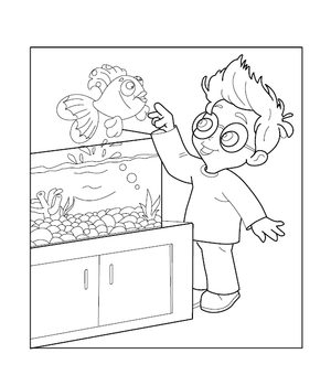 Fish Tank Coloring Image
