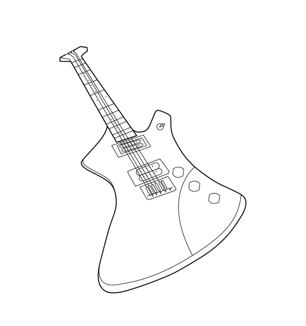 Guitar Coloring page – fun and educational printable for children
