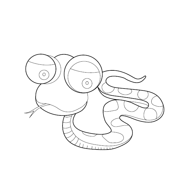 Snake Coloring Image for Kids