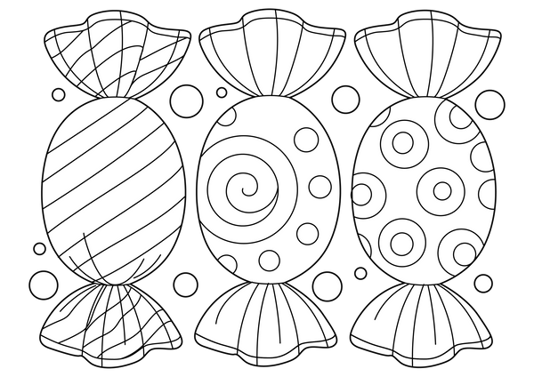 Candies coloring page – fun and educational printable for children