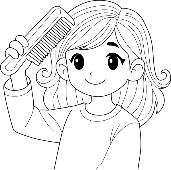 Hair Hygiene coloring page – fun and educational printable for children