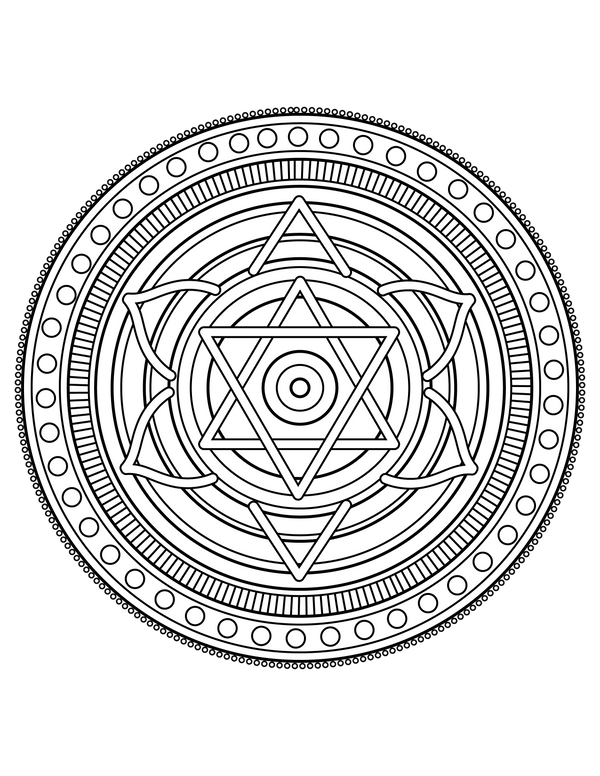 Sree Chakra coloring page – fun and educational printable for children