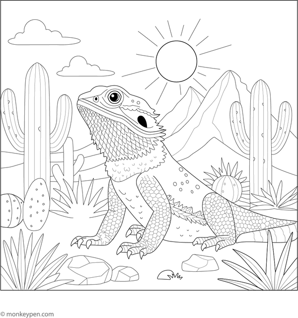 Free Bearded Dragon Coloring Book PDF