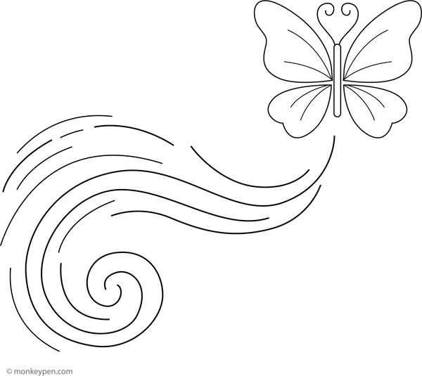 Butterfly and Magical Fairy Dust Coloring Page – fun and educational printable for children