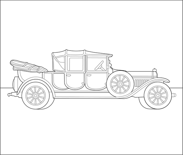 Retro Convertible coloring page – fun and educational printable for children