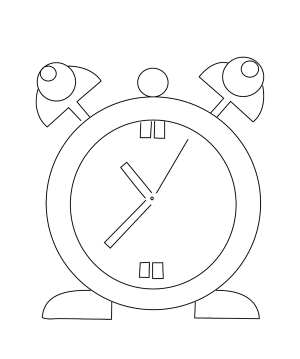 Alarm clock Coloring page – fun and educational printable for children