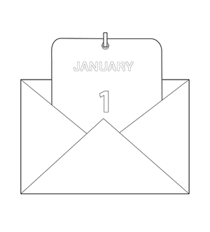 Calender page popping up from letter cover Coloring page – fun and educational printable for children