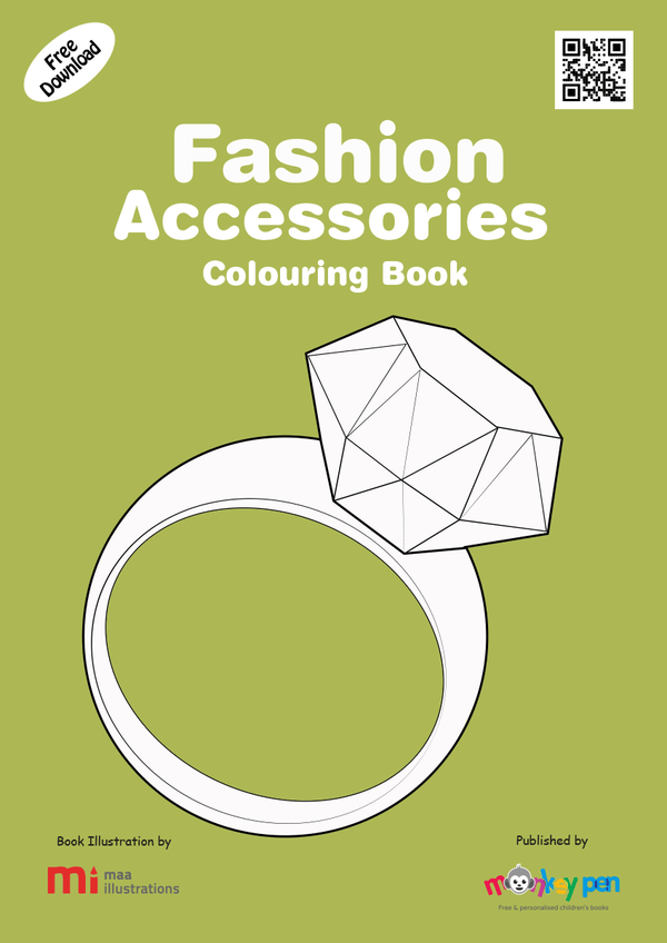 Printable Fashion Accessories Coloring Book