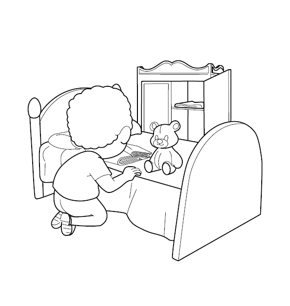 Child Playing Coloring Page