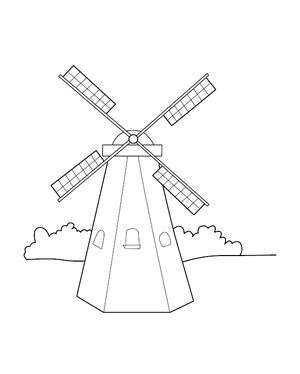 Windmill Coloring Image
