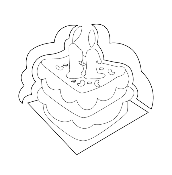 Cakes and Ice Creams Coloring Illustration