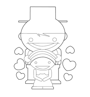 mother and daughter Love Representation Coloring page – fun and educational printable for children