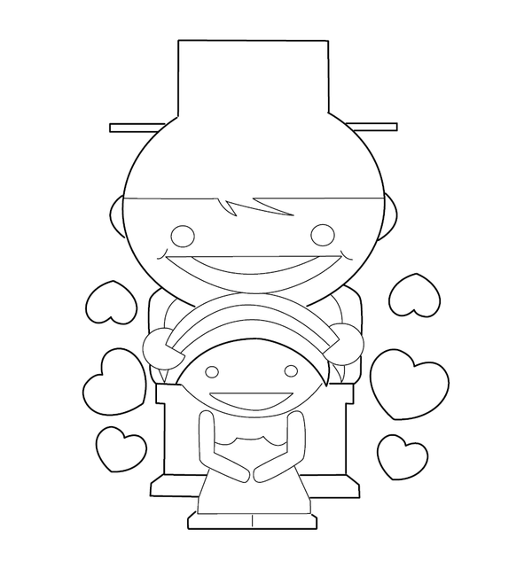 mother and daughter Love Representation Coloring page – fun and educational printable for children