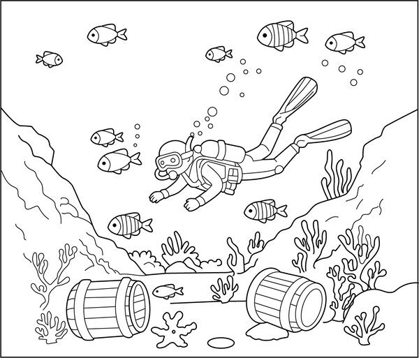 Underwater Adventure coloring page – fun and educational printable for children