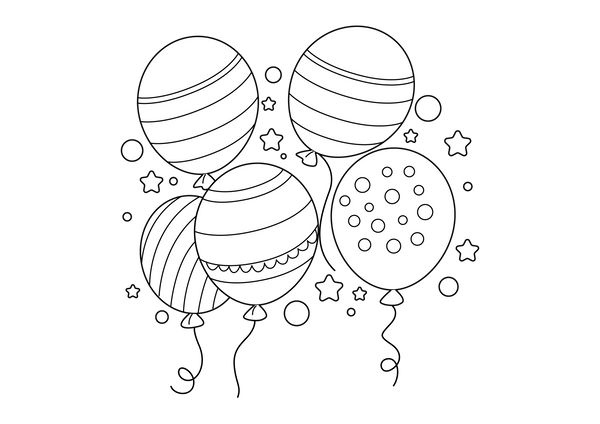 Birthday Party Coloring Book – PDF