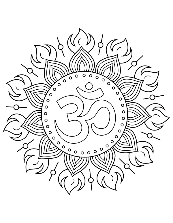 Om Symbol coloring page – fun and educational printable for children