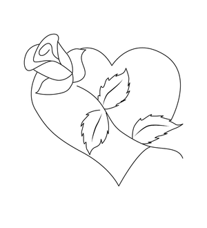 Beautiful rose and heart shape Valentine Coloring page – fun and educational printable for children