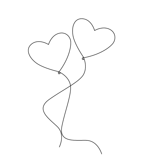 Heart shaped balloons Valentine Coloring page – fun and educational printable for children