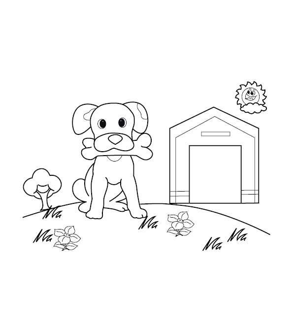 Dog Coloring Illustration