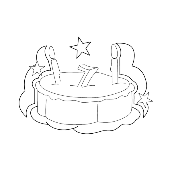 Free Printable Birthday Cake  coloring page – fun and educational printable for children