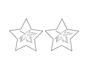 Two stars with leaves inside coloring page – fun and educational printable for children