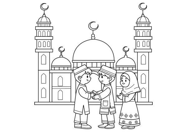 Eid coloring page – fun and educational printable for children